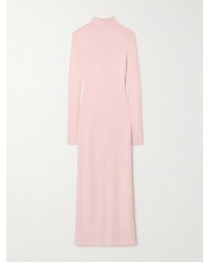 KHAITE Norla Jersey Turtleneck Gown - Pink