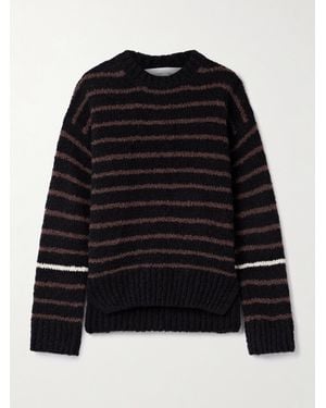 Proenza Schouler Leonie Striped Wool Sweater - Black