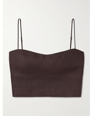 Adam Lippes Bex Bustier Aus Leinen - Braun