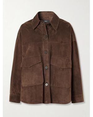 Arma Kaylee Oversized Paneled Suede Jacket - Brown