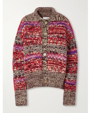 Dries Van Noten Fair Isle Intarsia-Knit Wool And Cashmere-Blend Cardigan - Red