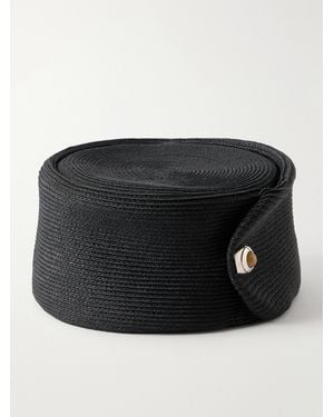 Gigi Burris Millinery Tenley Embellished Braided Straw Turban - Black