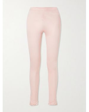 Gucci Silk-Blend Faille Skinny-Leg Pants - Pink