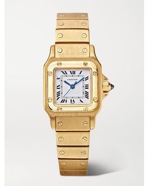 Stephanie Windsor Cartier Vintage 1987 Santos De Cartier Galbee Medium 24Mm 18-Karat Watch, Ref. No. 1569 - Metallic