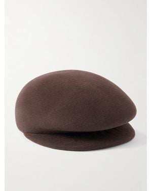 Gigi Burris Millinery Laurel Wool-Felt Flat Cap - Brown