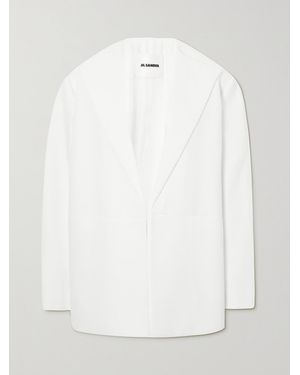 Jil Sander Oversized Crepe De Chine Blazer - White