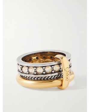 Chloé Ring Aus Palladium Und Mit Kristallen - Mettallic