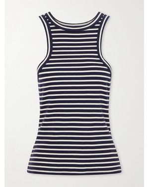 Nili Lotan Hank Striped Cotton Tank - Blue