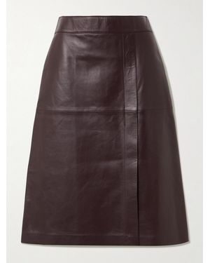 JOSEPH Sevres Panelled Leather Skirt - Brown