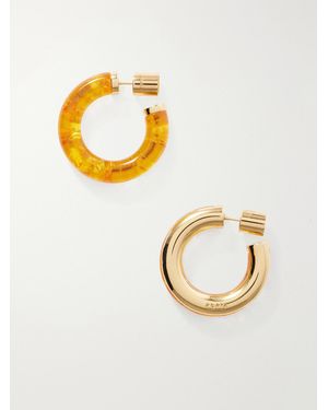 Alaïa Ray Logo-Engraved-Tone Amber Earrings - Metallic