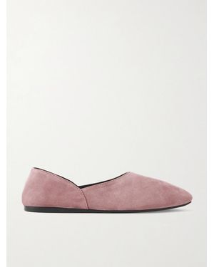 KHAITE Jane Panelled Suede Flats - Pink