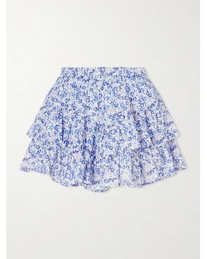Isabel Marant Jocadia Floral-Print Cotton-Voile Mini Skirt - Blue