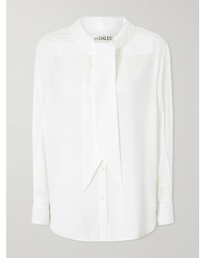 S.S.Daley Elspeth Pussy-Bow Silk Shirt - White