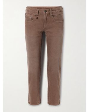 R13 Boy Cropped Low-Rise Straight-Leg Jeans - Brown