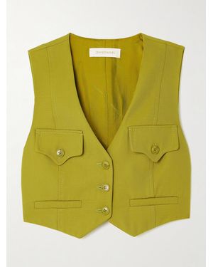 Zimmermann Luna Cropped Twill Vest - Grün