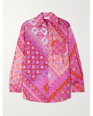 PUCCI Festa Oversized-Hemd Aus Bedrucktem Baumwoll-Voile - Pink