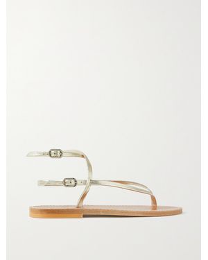 K. Jacques Net Sustain Abako Metallic Leather Sandals - Natural