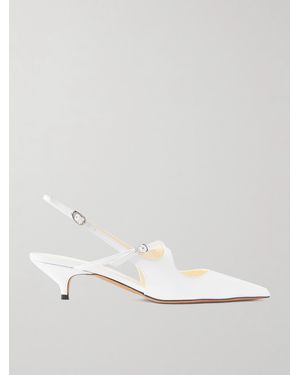 Proenza Schouler Slash Slingback-Pumps Aus Leder - Weiß