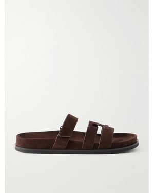 Tory Burch Ines Suede Slides - Brown