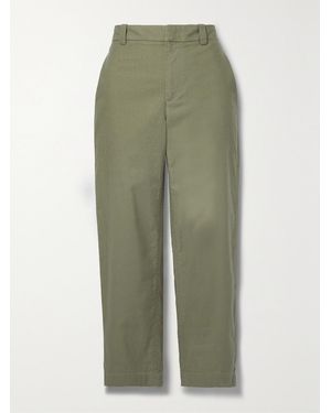 Vince Cotton-Twill Trousers - Green