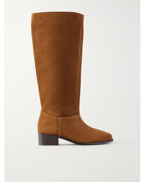 STAUD Indie Slouch Suede Boots - Brown