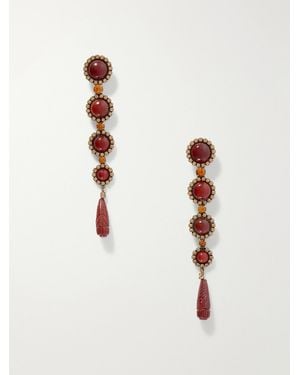 Jennifer Behr Rafferty-Tone Carnelian And Jasper Earrings - White