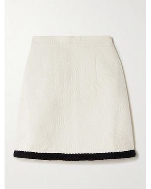 Emporio Sirenuse Giuliana Braid-Trimmed Quilted Cotton Mini Skirt - Natural