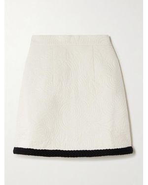 Emporio Sirenuse Giuliana Minirock Aus Gesteppter Baumwolle Mit Geflochtenem Besatz - Natur