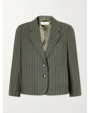 Dries Van Noten Striped Wool-Blend Twill Blazer - Green