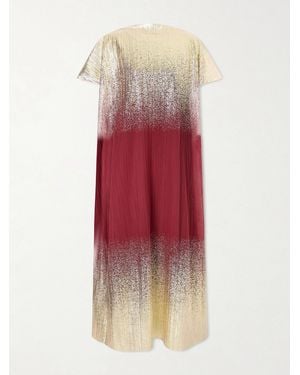 ‎Dima Ayad Metallic Degrade Gown - Red