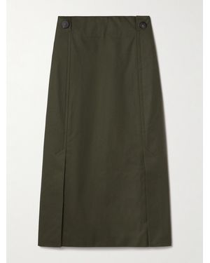 Sa Su Phi Cotton-Gabardine Midi Skirt - Green