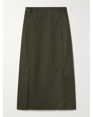 Sa Su Phi Cotton-Gabardine Midi Skirt - Green
