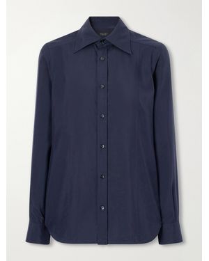 Gucci Silk-Poplin Blouse - Blue