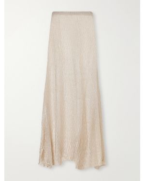 Ruohan Parasol Open-Knit Flared Maxi Skirt - Natural
