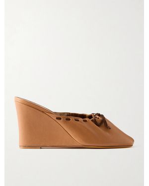 Maryam Nassir Zadeh Ballet Leather Wedge Mules - Brown