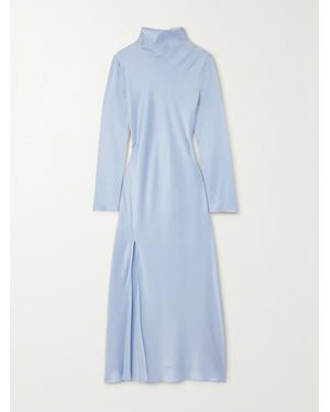 LAPOINTE Satin Midi Dress - Blue