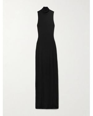 ÉTERNE Harlow Stretch-Modal Jersey Turtleneck Maxi Dress - Black