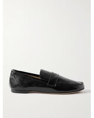 Jamie Haller Crinkled-Leather Loafers - Black