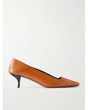 Neous Tasha Leather Court Shoes - Brown