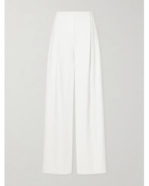 Norma Kamali Pleated Woven Wide-Leg Pants - White