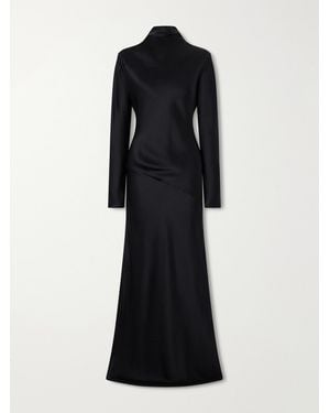 TOVE Gio Open-Back Silk-Cloqué Maxi Dress - Black