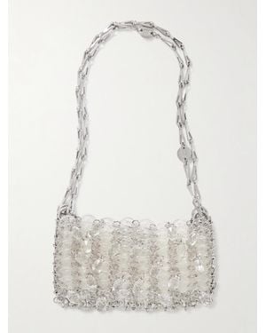 Rabanne Crystal-Embellished Acrylic And Chainmail Shoulder Bag - White