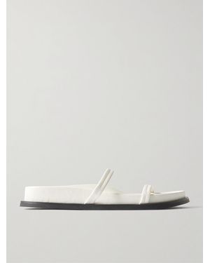 St. Agni Fine Strap Leather Sandals - White