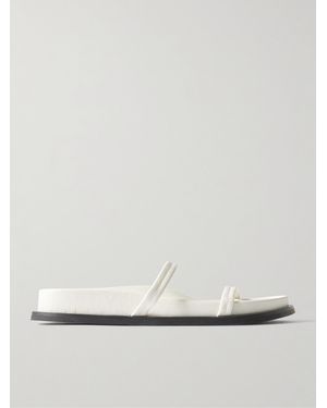 St. Agni Fine Strap Leather Sandals - White