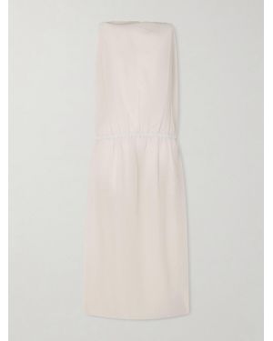 KHAITE Tia Cotton And Silk-Blend Midi Dress - White