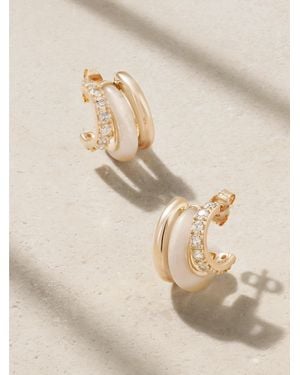 BY PARIAH Triple Hoops Creolen Aus Recyceltem 14 Karat Mit Jaspissen Und Diamanten - Natur
