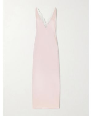 Stella McCartney Lace-Trimmed Satin Midi Dress - Pink
