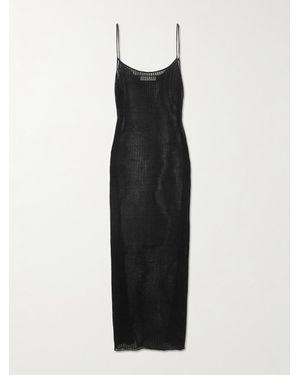 Frankie Shop Sienna Maxikleid Aus Geripptem Leinen - Schwarz