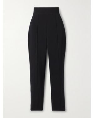 Carolina Herrera Cropped Stretch-Crepe Straight-Leg Pants - Black
