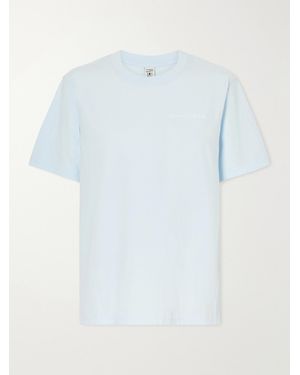 Sporty & Rich Health Is Wealth Cotton T-Shirt - Blue